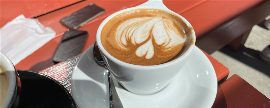 cup of coffee at Woodstock Cafe