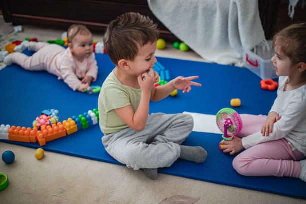 children playing at deaf play group